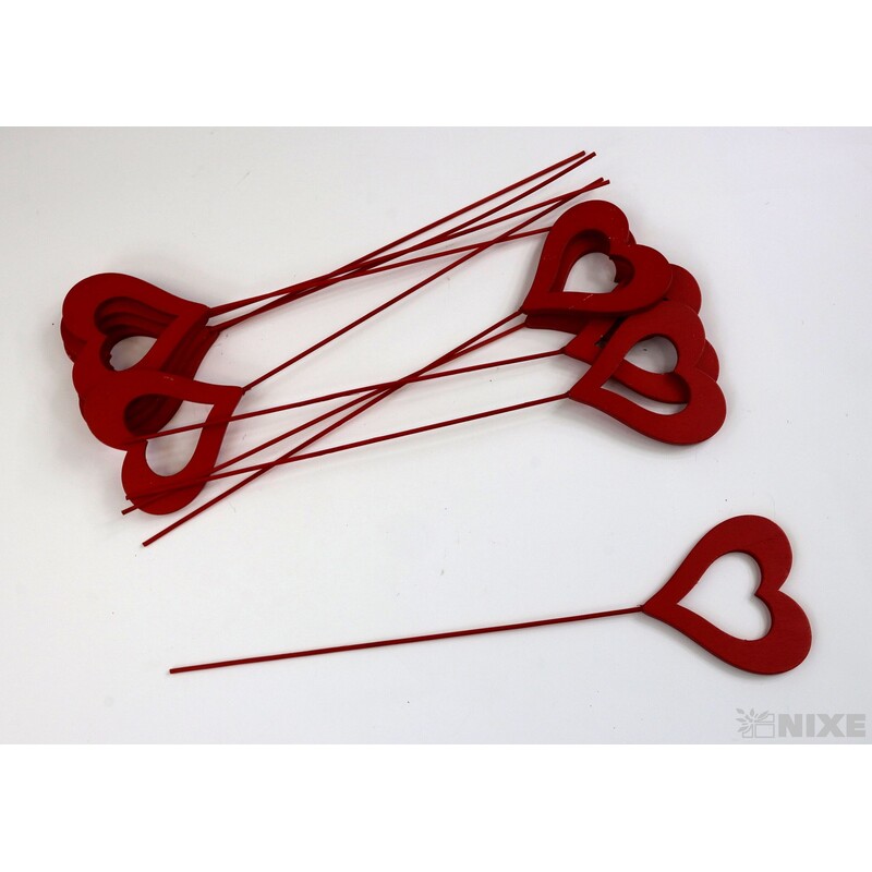 ZÁPICH SRDCE 6,8x26cm 10ks*ČERVENÁ