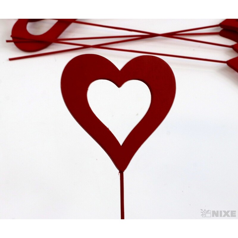 ZÁPICH SRDCE 6,8x26cm 10ks*ČERVENÁ