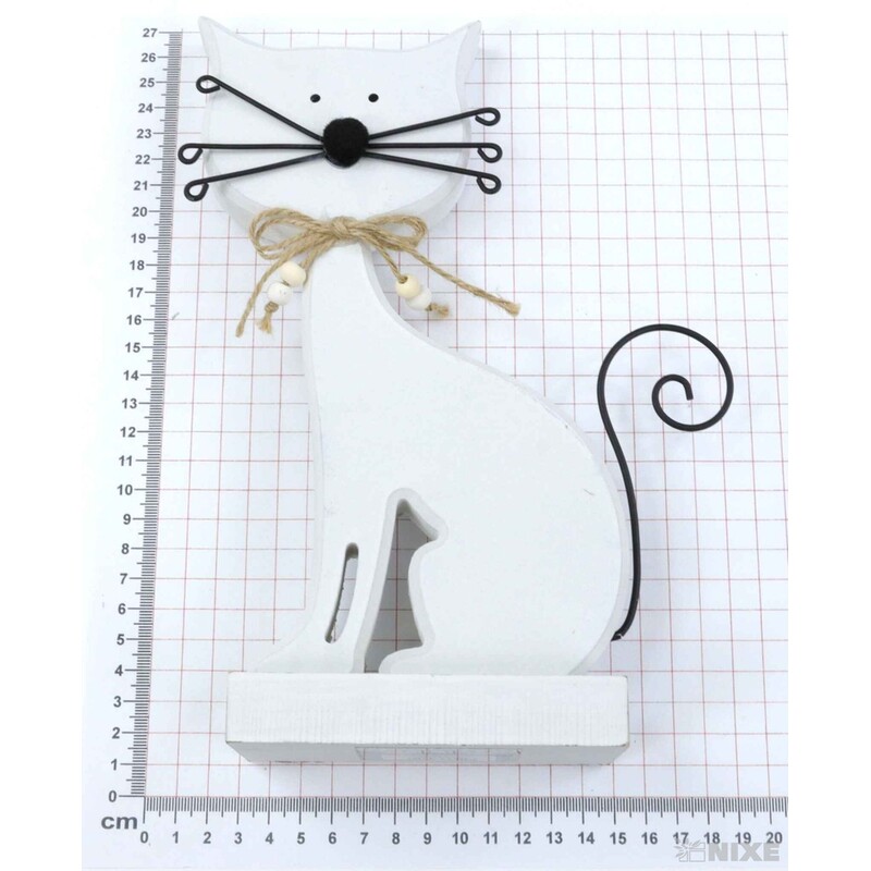 KOČKA 25x10cm*BÍLÁ V+