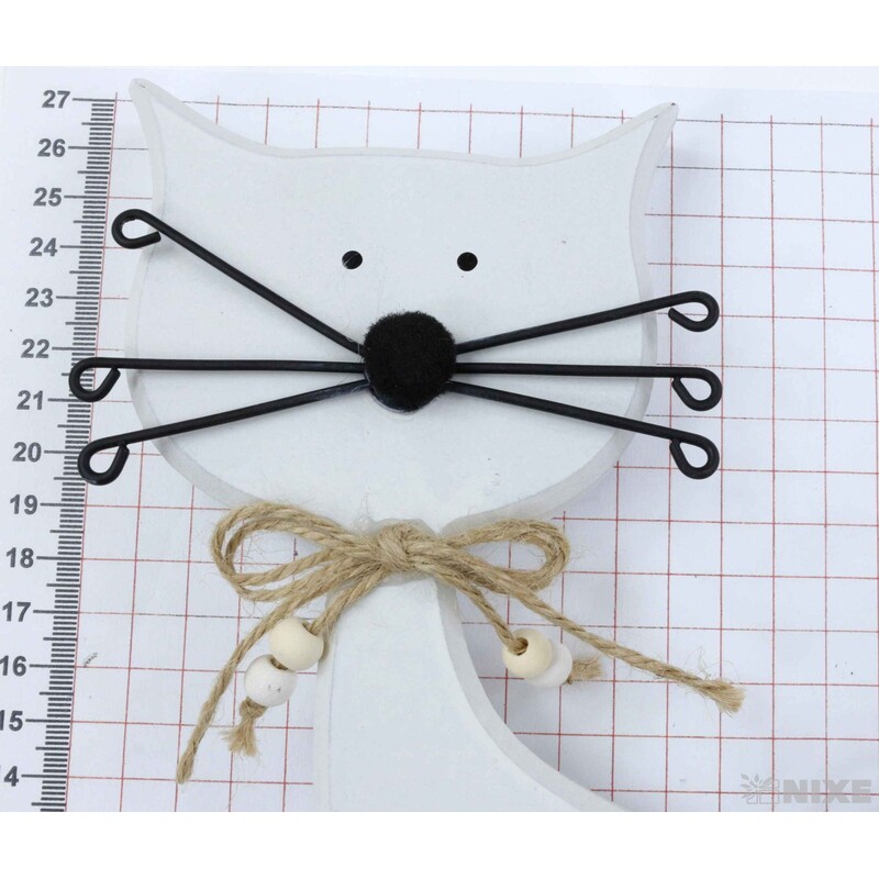 KOČKA 25x10cm*BÍLÁ V+