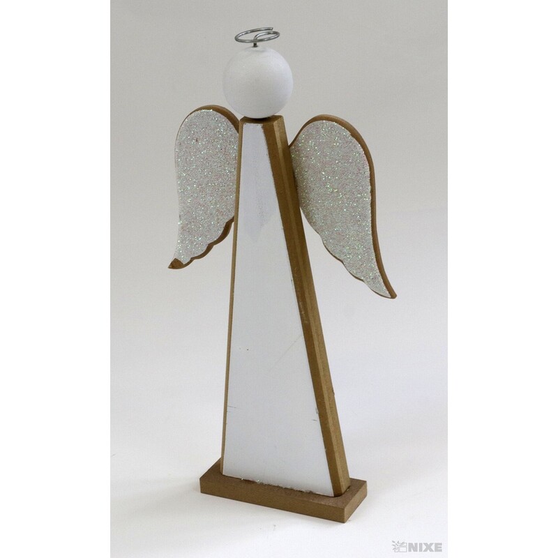 ANDĚL DŘEVO 09x25x2cm*BÍLÁ