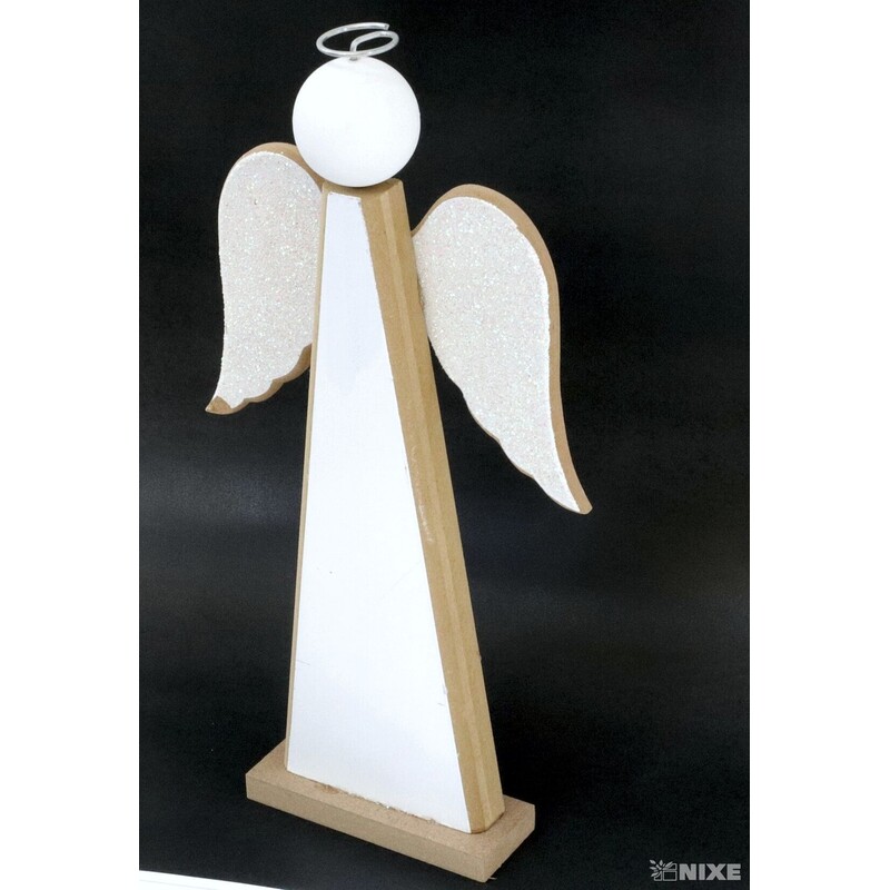 ANDĚL DŘEVO 09x25x2cm*BÍLÁ