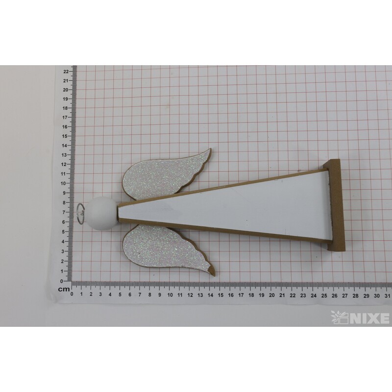 ANDĚL DŘEVO 09x25x2cm*BÍLÁ