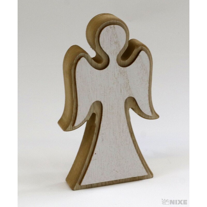 ANDĚL DŘEVO 08x15x2cm*BÍLÁ