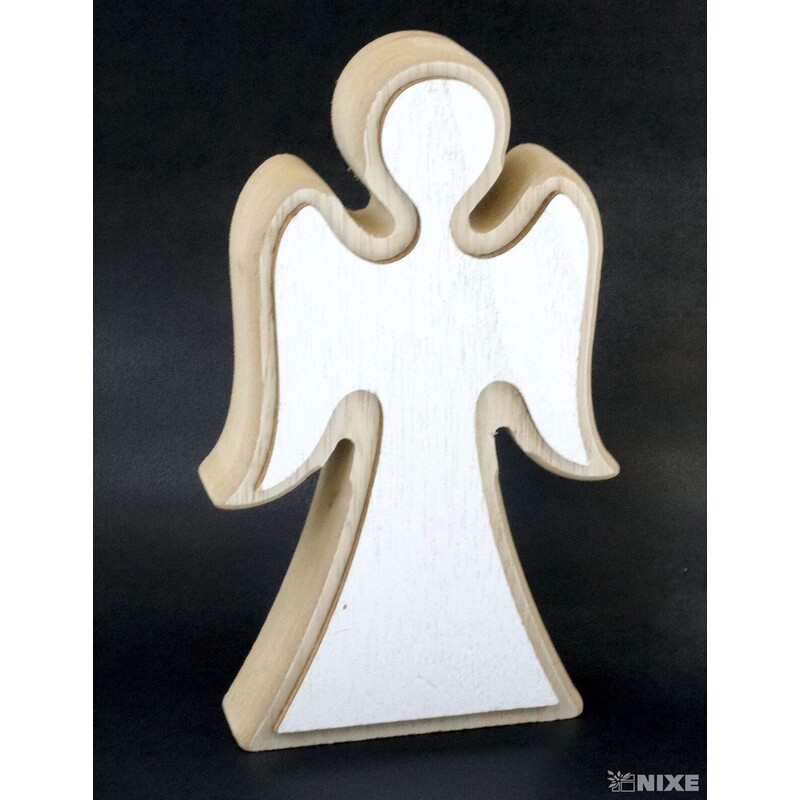 ANDĚL DŘEVO 08x15x2cm*BÍLÁ