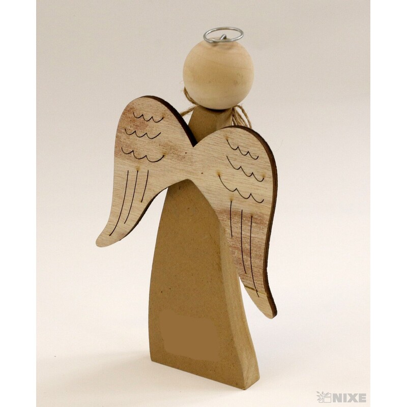 ANDĚL DŘEVO 10x20x2cm*STŘÍBRNÁ