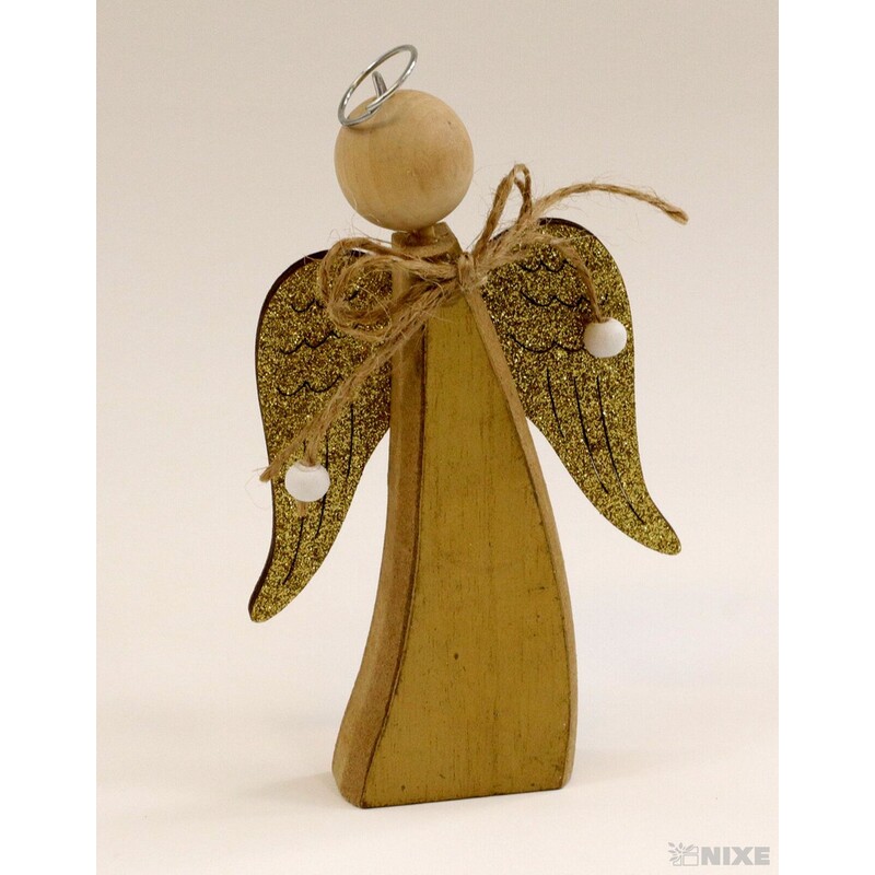 ANDĚL DŘEVO 08x14x1,5cm*ZLATÁ