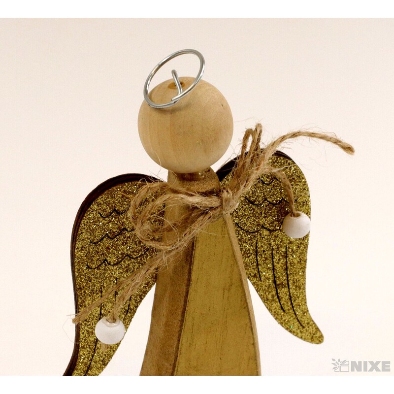 ANDĚL DŘEVO 08x14x1,5cm*ZLATÁ