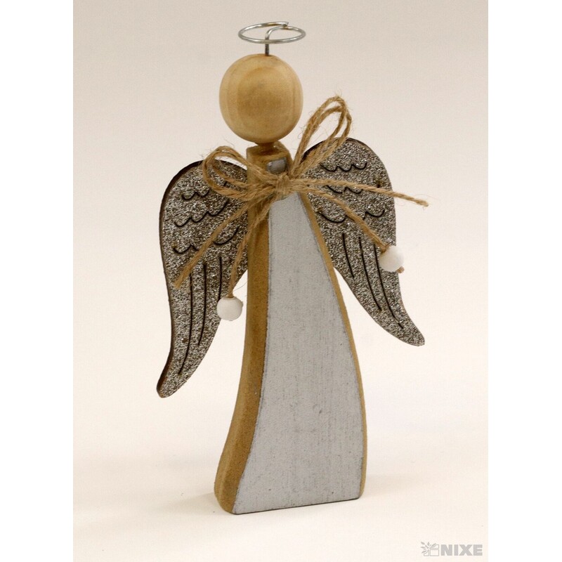 ANDĚL DŘEVO 08x14x1,5cm*STŘÍBRNÁ