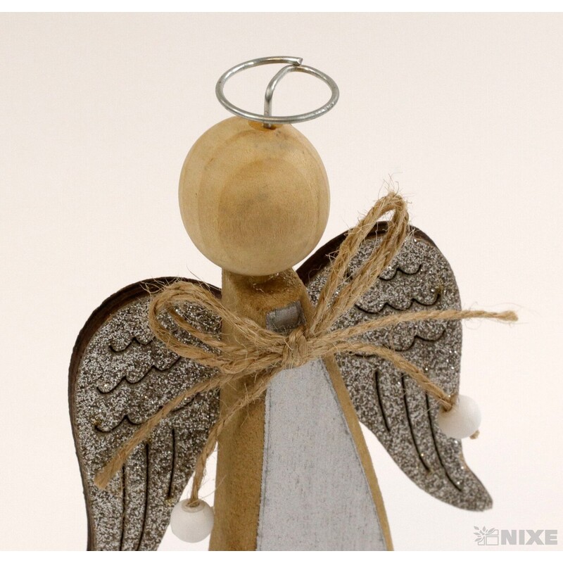 ANDĚL DŘEVO 08x14x1,5cm*STŘÍBRNÁ