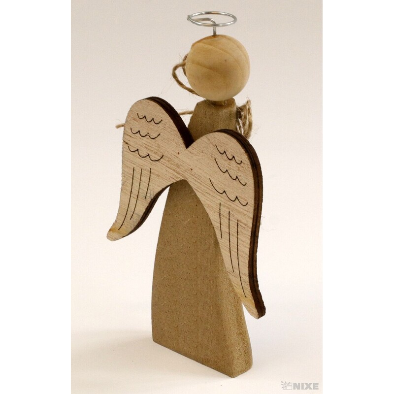 ANDĚL DŘEVO 08x14x1,5cm*STŘÍBRNÁ