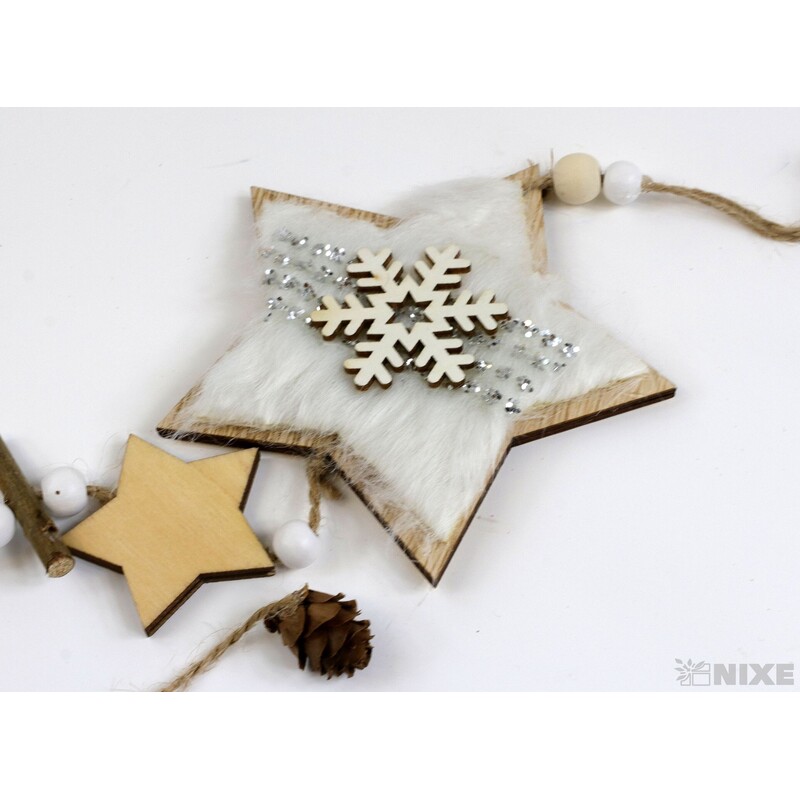 ZÁVĚS HVĚZDA D 11cm*BÍLÁ