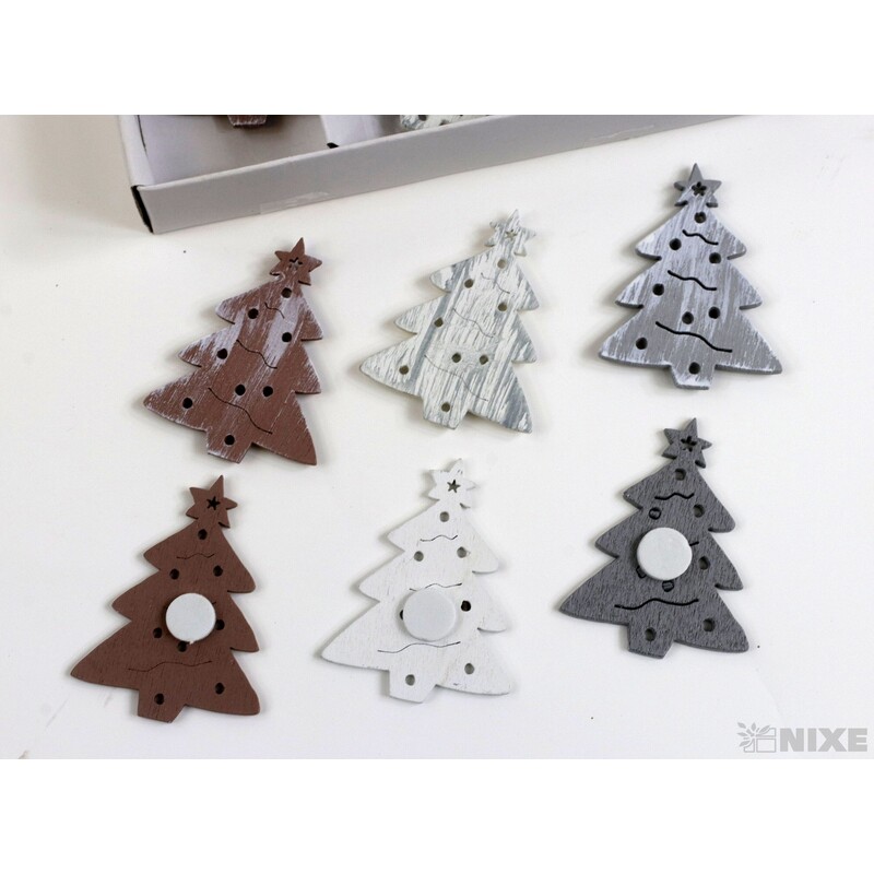 NALEPOVACÍ STROMEČEK 3x4cm 18ks*MIX BAREV