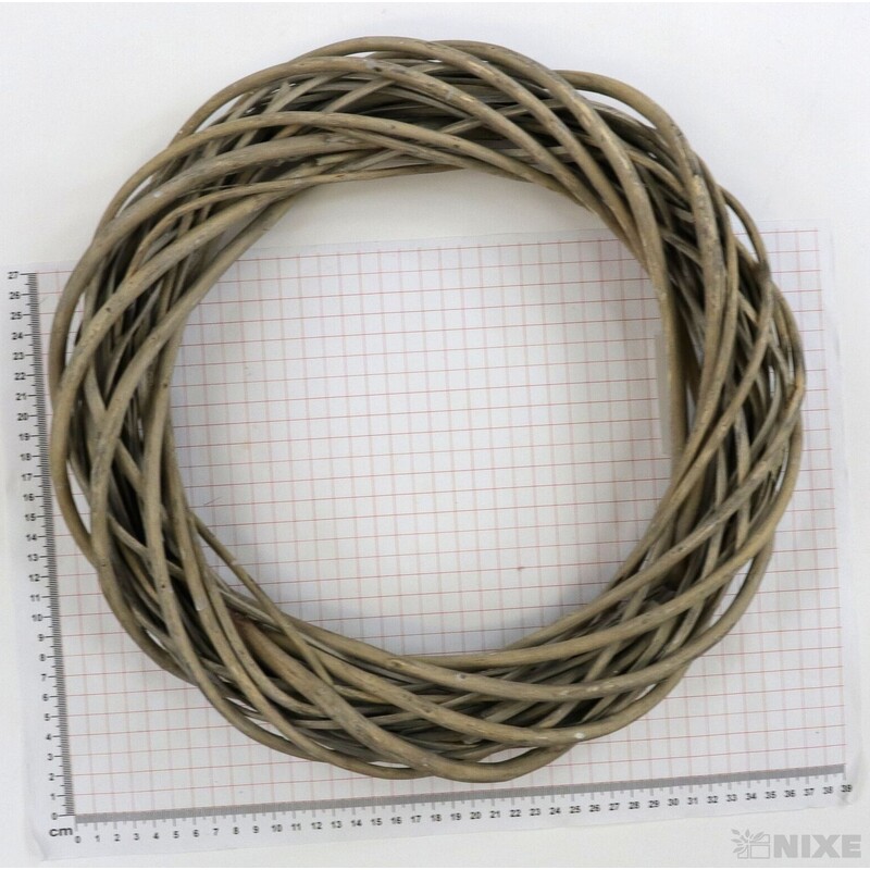 VĚNEC PROUTĚNÝ 35cm*ŠEDÁ