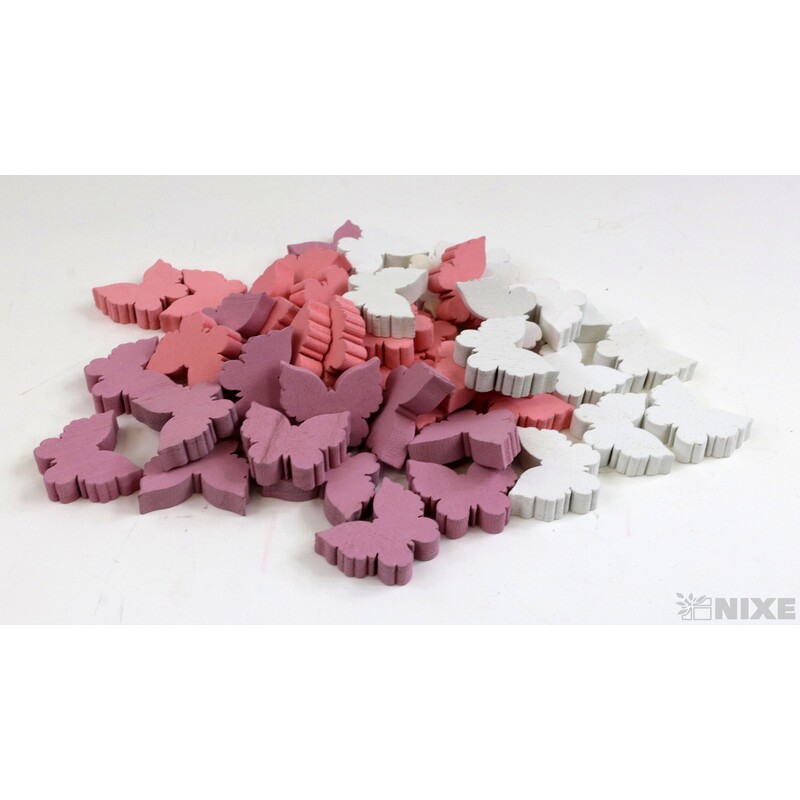 MOTÝL 3x2,5cm 45ks*MIX BAREV