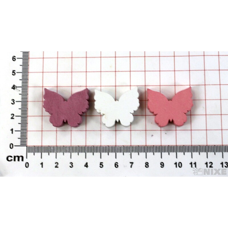 MOTÝL 3x2,5cm 45ks*MIX BAREV