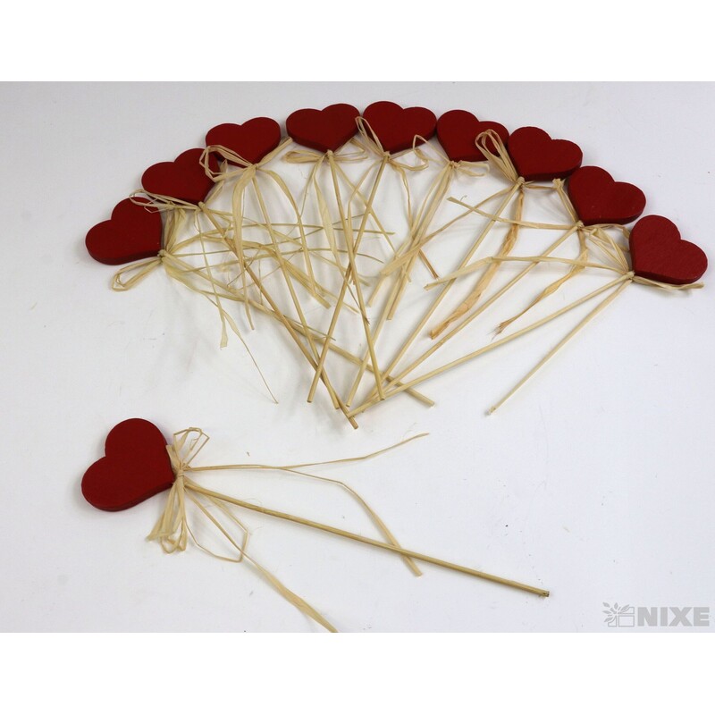 ZÁPICH D SRDCE 10ks 5x23cm*ČERVENÁ