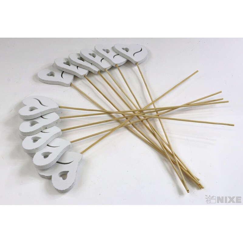 ZÁPICH D SRDCE 10ks 7x34cm*BÍLÁ