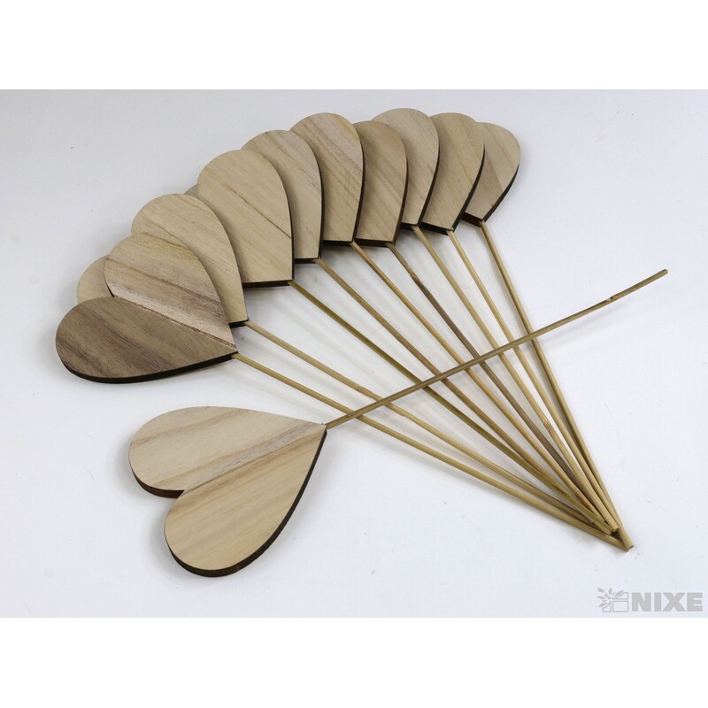ZÁPICH D SRDCE 10ks 10x33cm*PŘÍRODNÍ