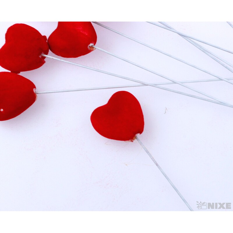 ZÁPICH SRDCE 12ks 3x23cm*ČERVENÁ