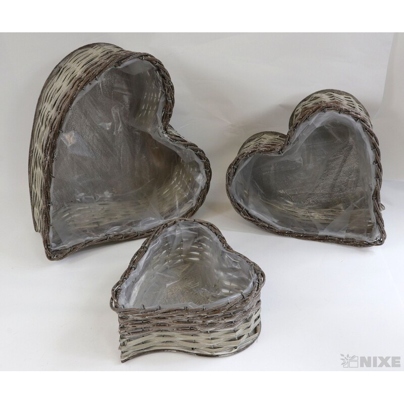 OBAL SRDCE 31x30x12cm 24x25x9 18x18x8*PŘÍRODNÍ