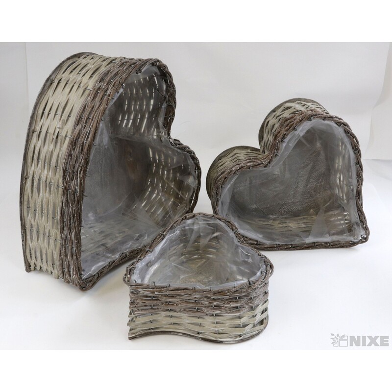 OBAL SRDCE 31x30x12cm 24x25x9 18x18x8*PŘÍRODNÍ