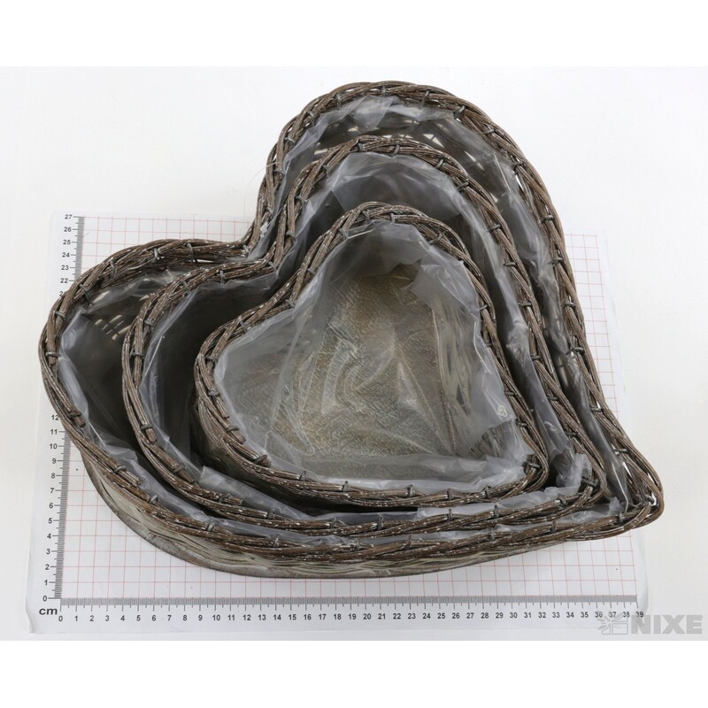 OBAL SRDCE 31x30x12cm 24x25x9 18x18x8*PŘÍRODNÍ