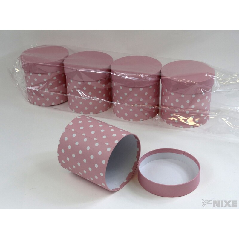 KVĚTINOVÝ BOX PUNTÍK 5ks pr. 12x12cm*RŮŽOVÁ