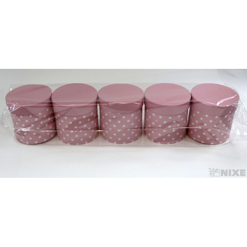 KVĚTINOVÝ BOX PUNTÍK 5ks pr. 12x12cm*RŮŽOVÁ