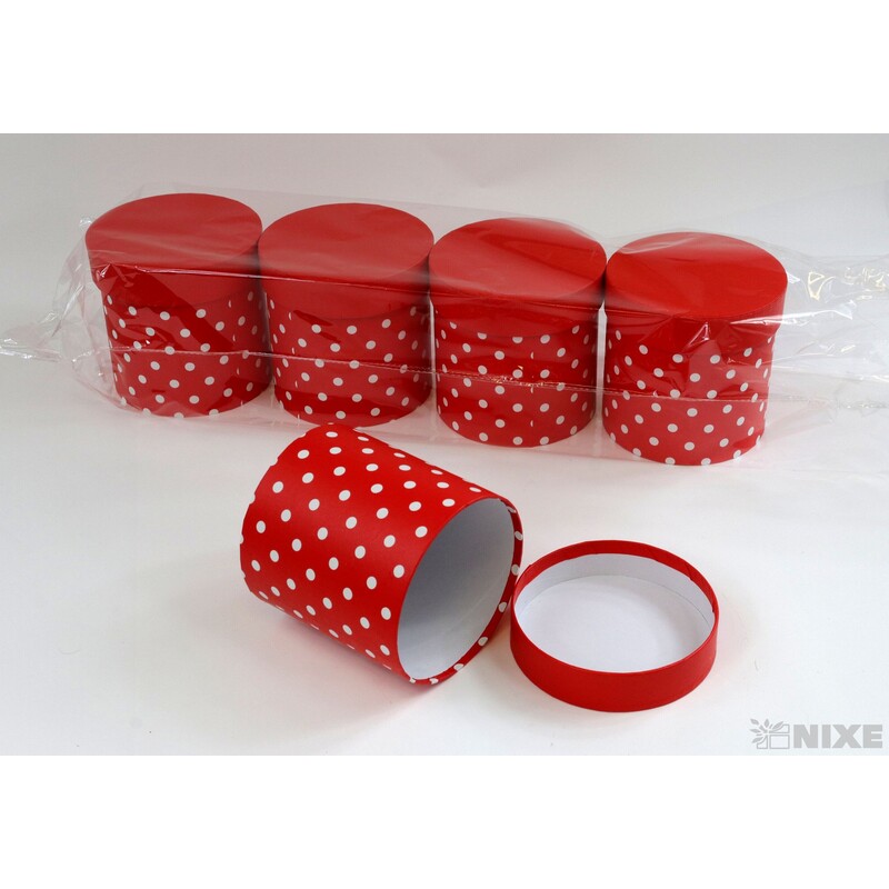 KVĚTINOVÝ BOX PUNTÍK 5ks pr. 12x12cm*ČERVENÁ