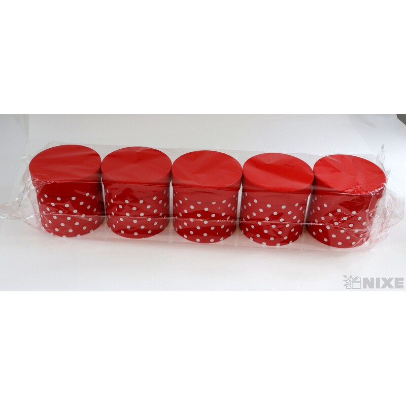 KVĚTINOVÝ BOX PUNTÍK 5ks pr. 12x12cm*ČERVENÁ