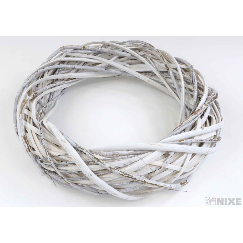 VĚNEC PROUTĚNÝ 33cm*BÍLÁ