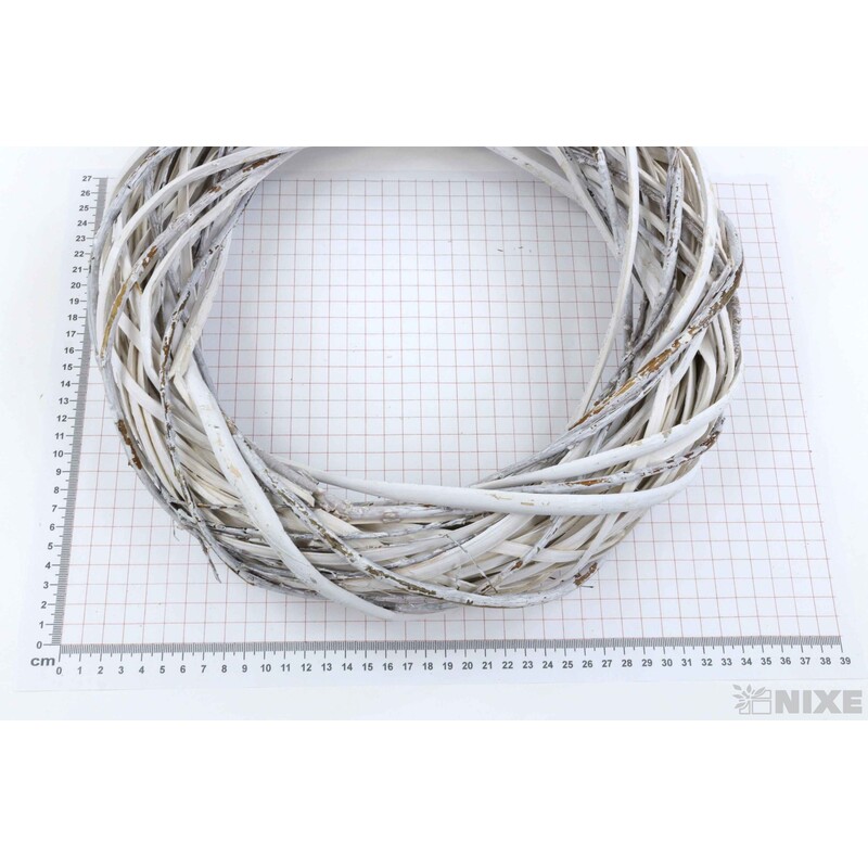 VĚNEC PROUTĚNÝ 33cm*BÍLÁ