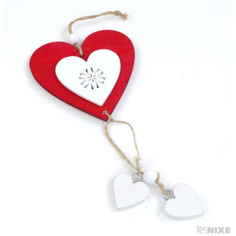 ZÁVĚS SRDCE 10x22cm*ČERVENÁ