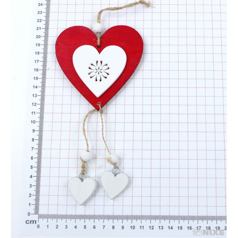 ZÁVĚS SRDCE 10x22cm*ČERVENÁ
