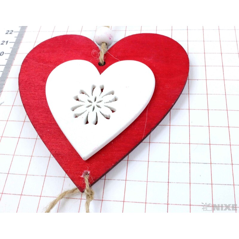 ZÁVĚS SRDCE 10x22cm*ČERVENÁ