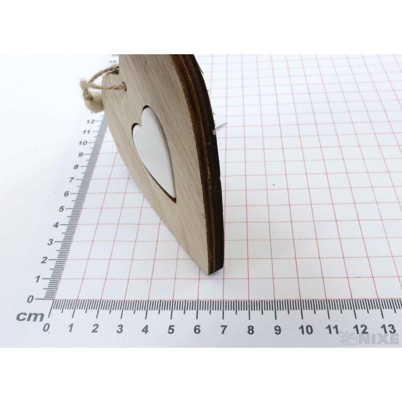 ZÁVĚS SRDCE DŘEVO 10cm*