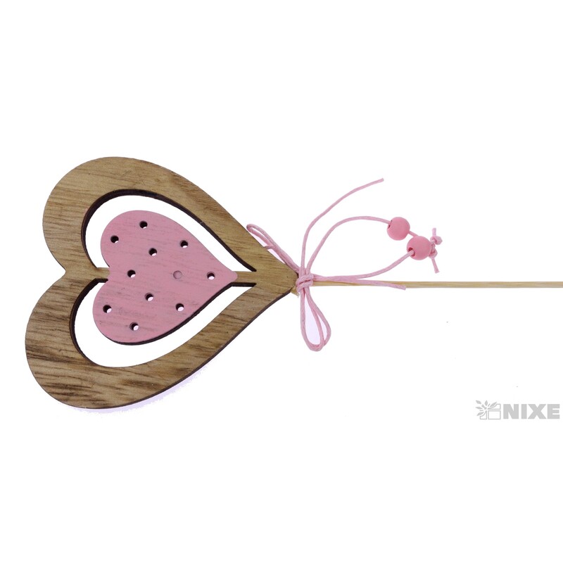 ZÁPICH SRDCE 8x28cm 8ks*RŮŽOVÁ