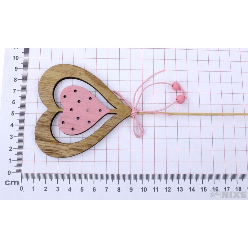 ZÁPICH SRDCE 8x28cm 8ks*RŮŽOVÁ