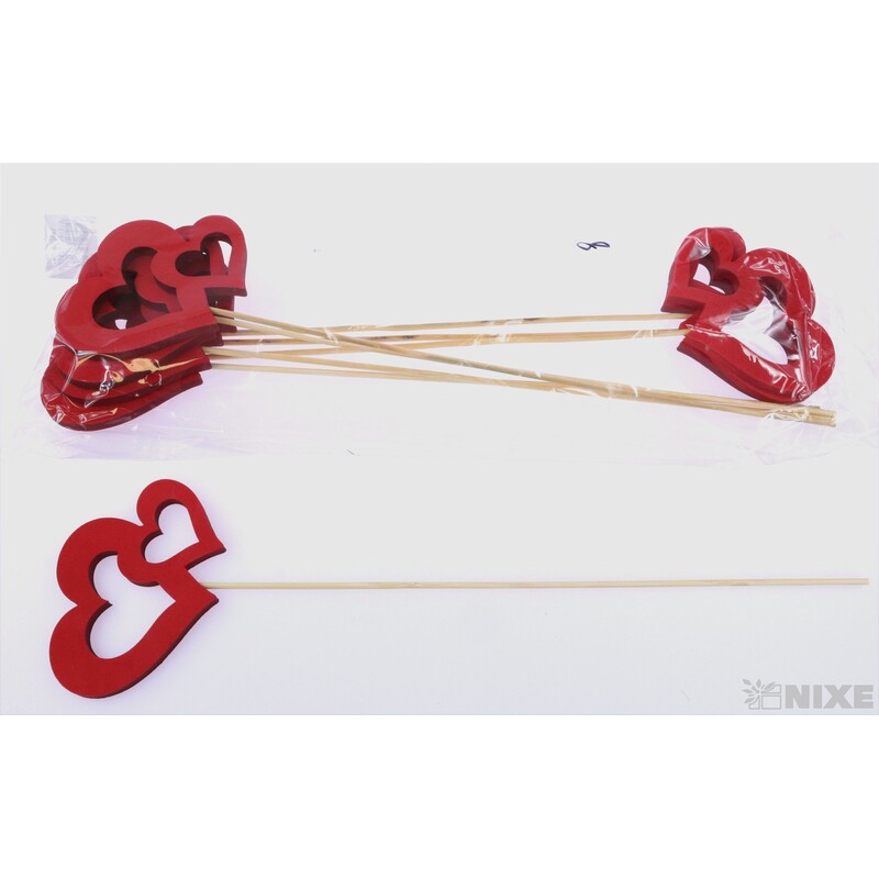 ZÁPICH D SRDCE 10x38cm 8ks*ČERVENÁ