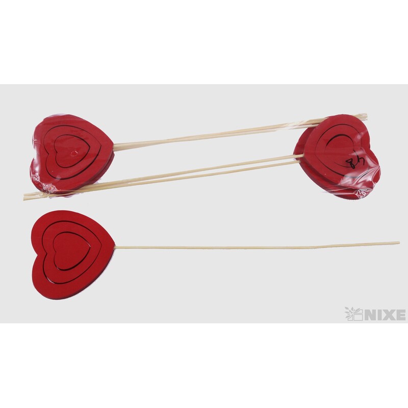 ZÁPICH SRDCE 10x40cm 8ks*ČERVENÁ