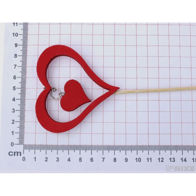 ZÁPICH SRDCE 7x38cm 12ks*ČERVENÁ