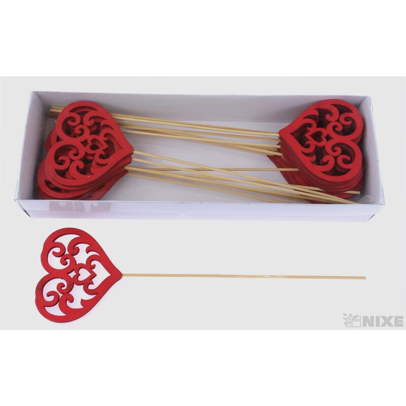 ZÁPICH SRDCE 8x27cm 16ks*ČERVENÁ