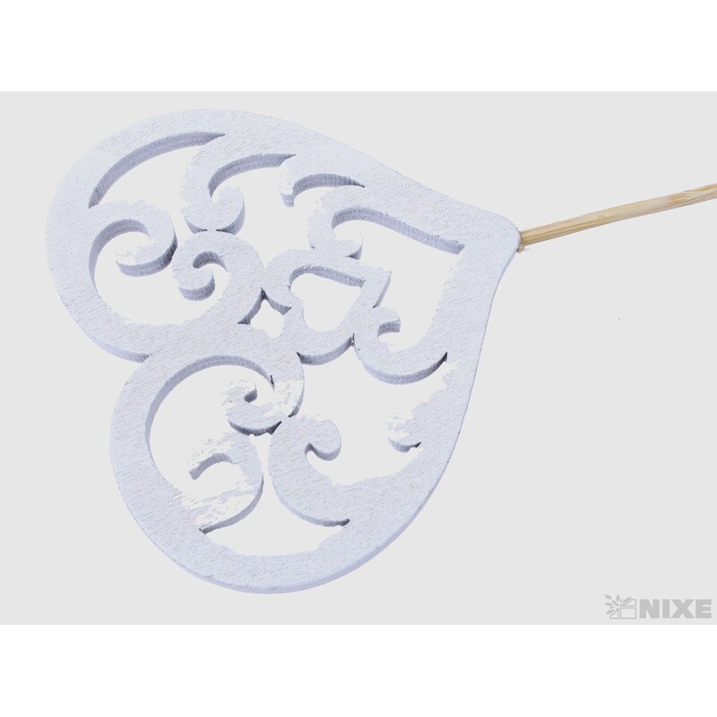 ZÁPICH SRDCE 8x27cm 16ks*BÍLÁ