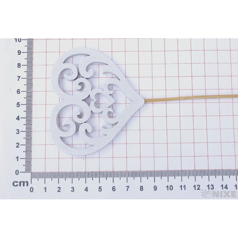 ZÁPICH SRDCE 8x27cm 16ks*BÍLÁ