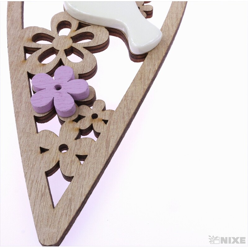 ZÁVĚS PTÁČEK SRDCE 19x10cm V+