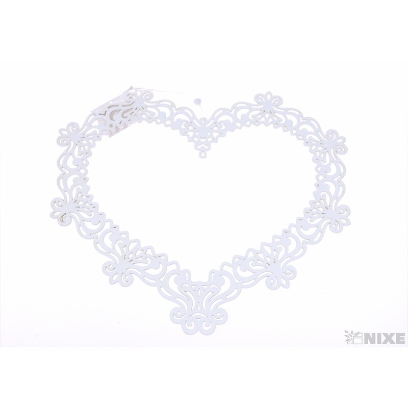 ZÁVĚS SRDCE 30x26cm*BÍLÁ