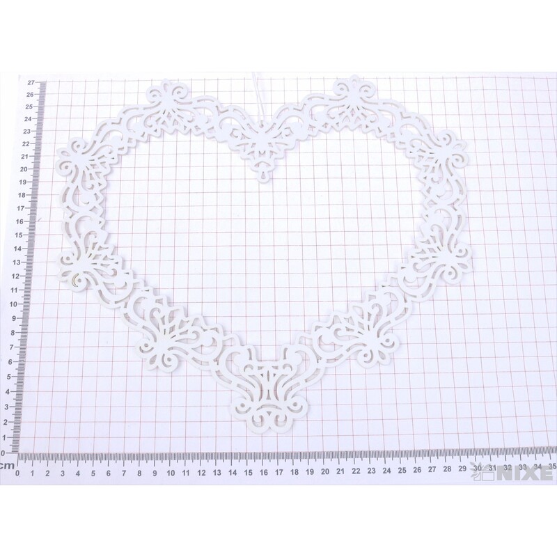 ZÁVĚS SRDCE 30x26cm*BÍLÁ