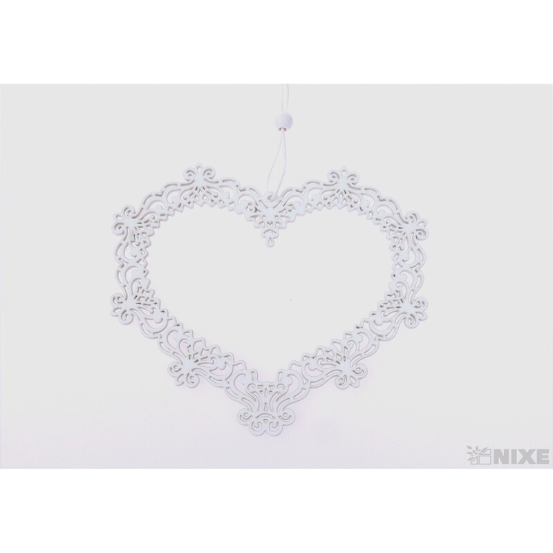 ZÁVĚS SRDCE 15x13cm*BÍLÁ V+