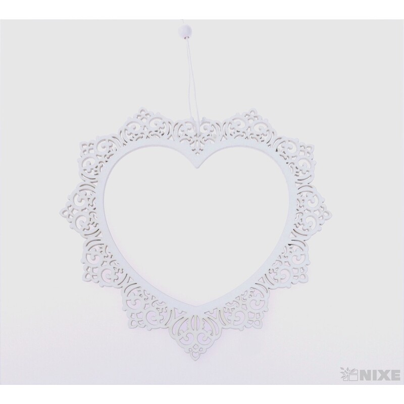 ZÁVĚS SRDCE 15x14cm*BÍLÁ